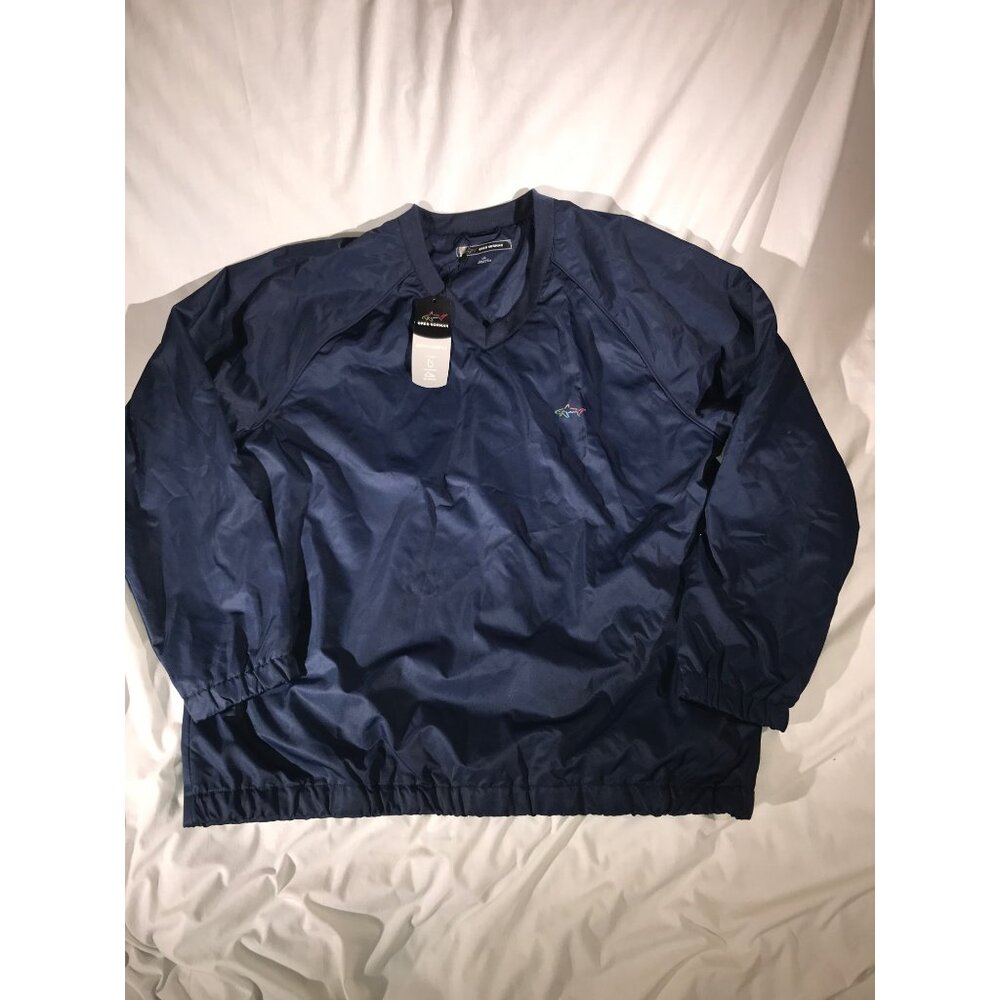 Greg Norman Mens Large Navy  V Neck Water Resistant Pullover NWT